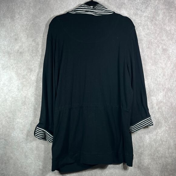 Weekends By Chico's‎ Jacket Womens 2 Large Black Full Zip Cinched Waist Travel - Picture 4 of 8